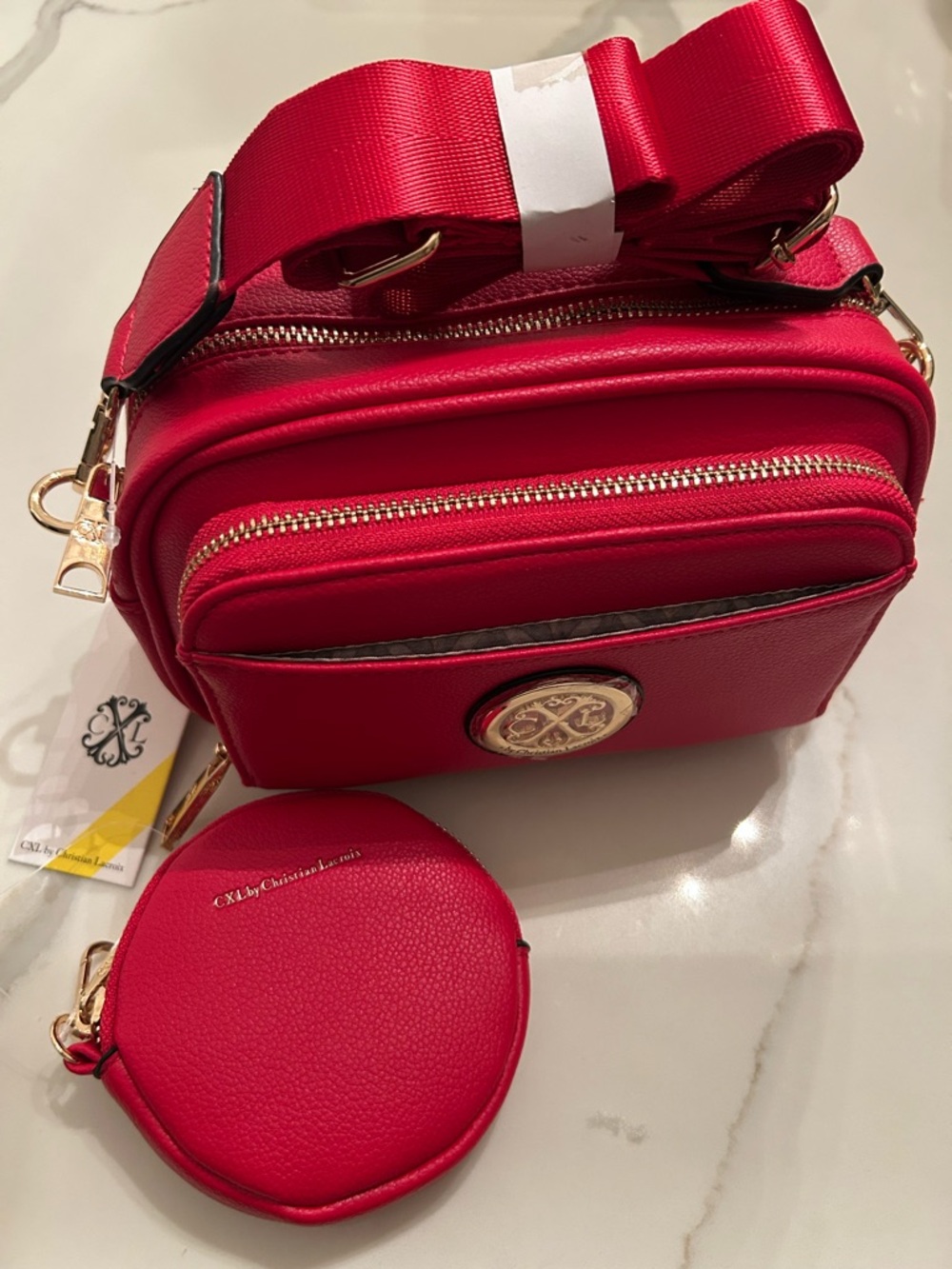 Christian Lacroix Red Crossbody Bag with Coin Pouch‎